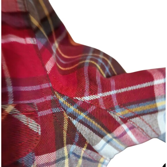 Duluth Trading Co. Flannel Shirt Red Plaid Roll Tab Sleeves Pockets Womens L - Picture 7 of 10